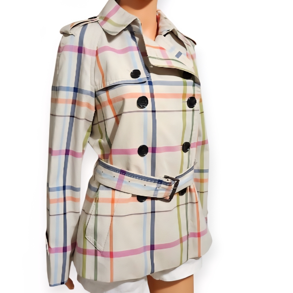 Coach Multicolor Plaid Trench Coat - Picture 2 of 14